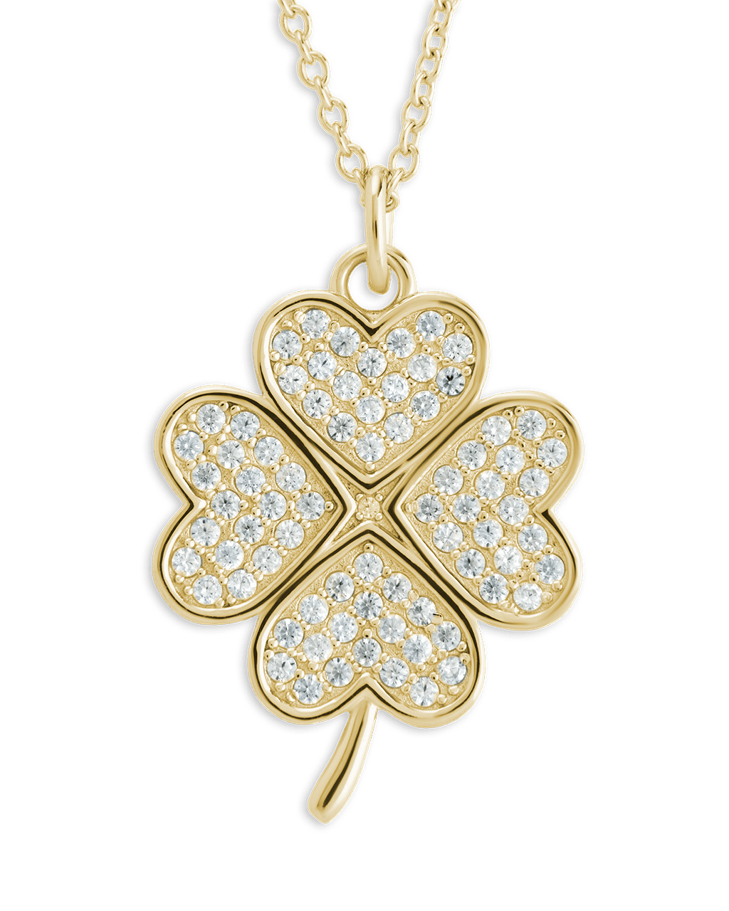 Pave CZ Shamrock Pendant - Sterling Forever