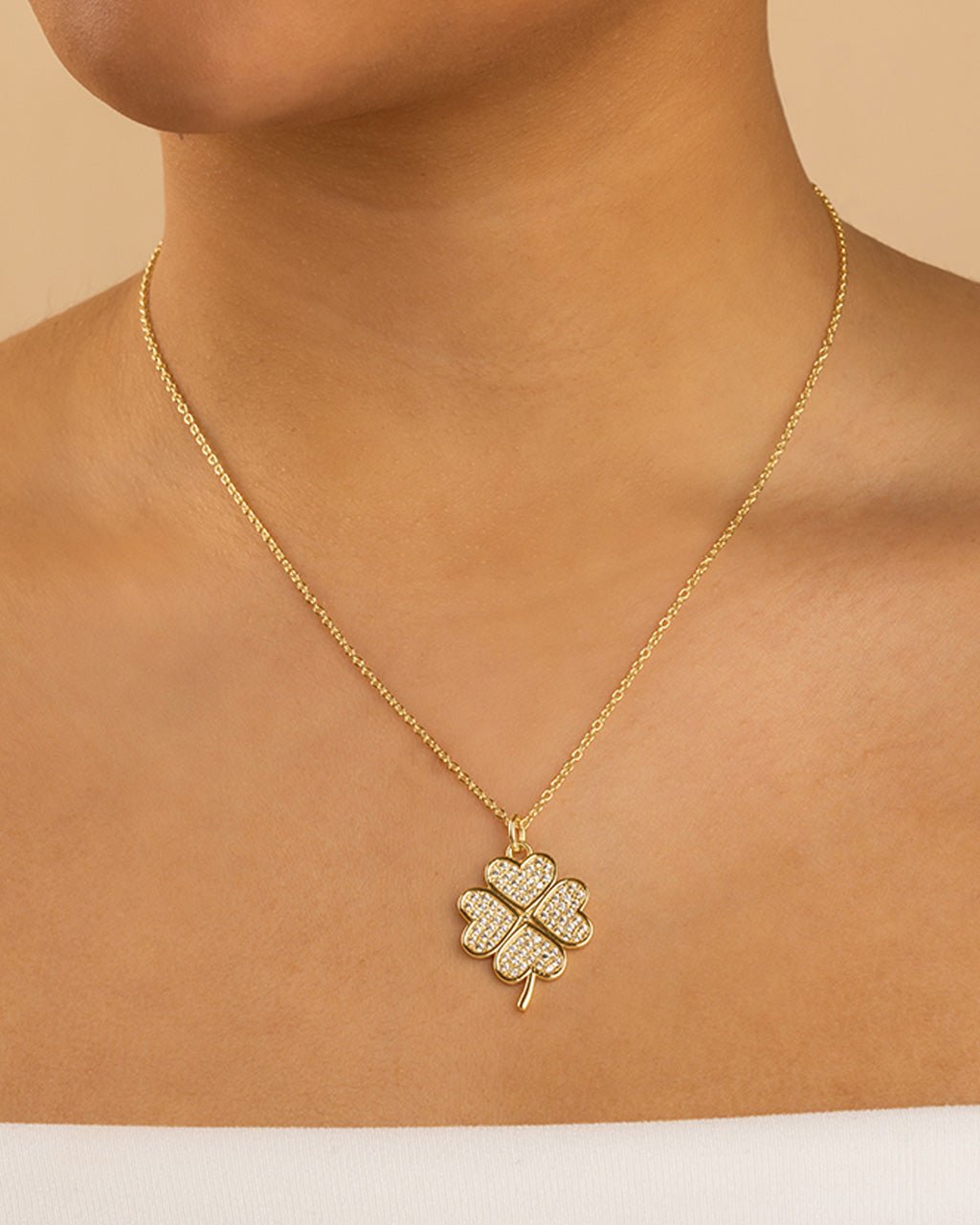 Pave CZ Shamrock Pendant - Sterling Forever