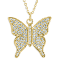 Pave CZ Butterfly Pendant - Sterling Forever