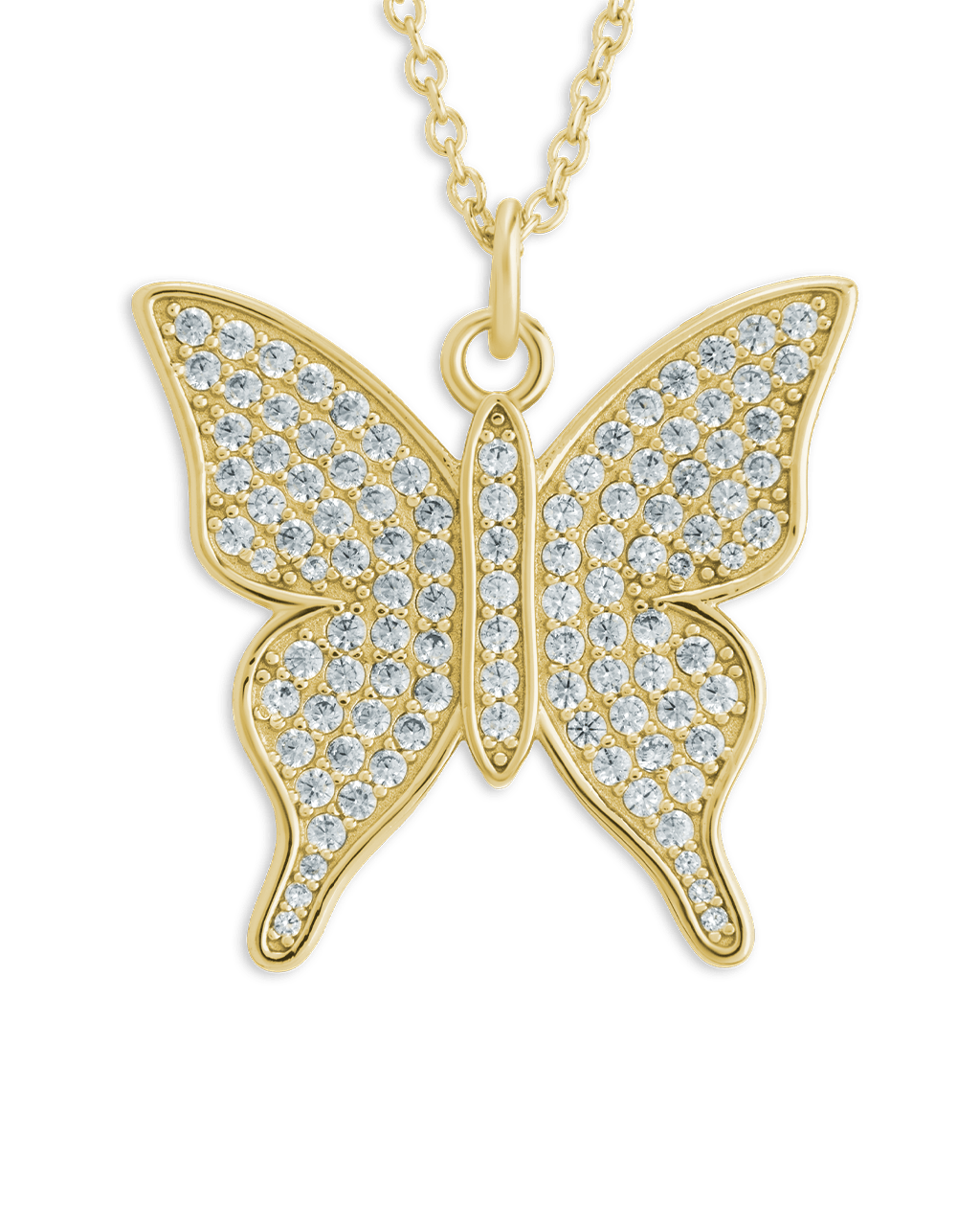 Pave CZ Butterfly Pendant - Sterling Forever