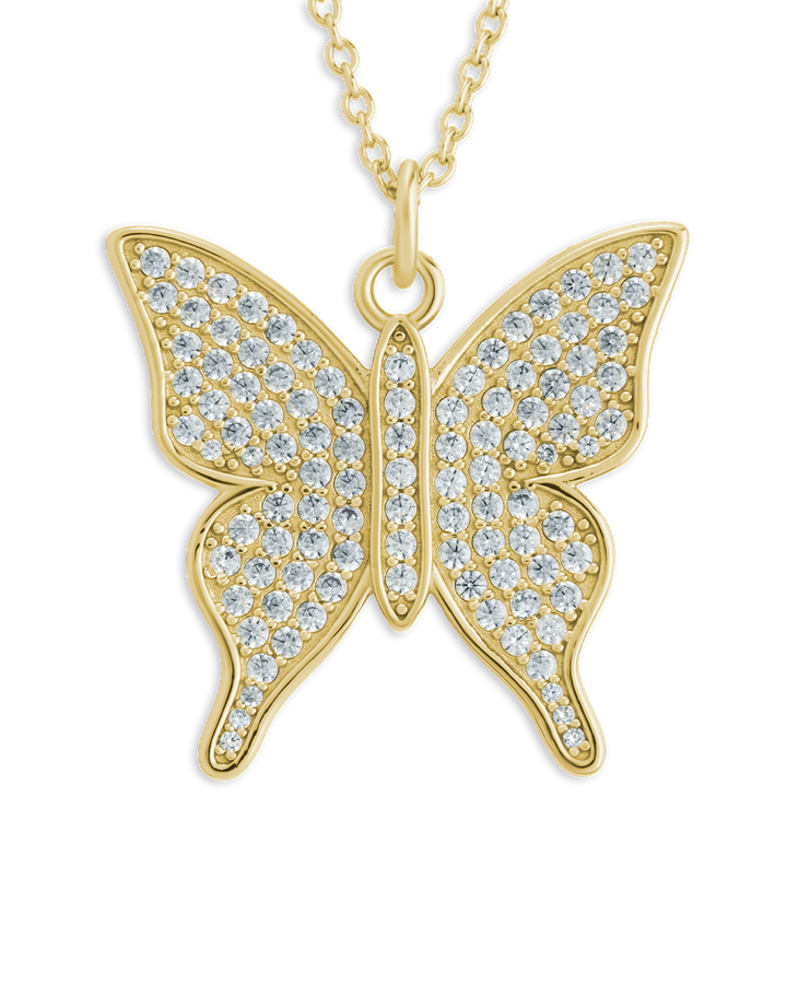 Pave CZ Butterfly Pendant