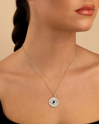 Pave CZ Evil Eye Pendant - Sterling Forever