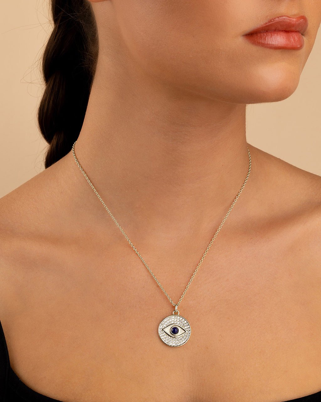 Pave CZ Evil Eye Pendant - Sterling Forever
