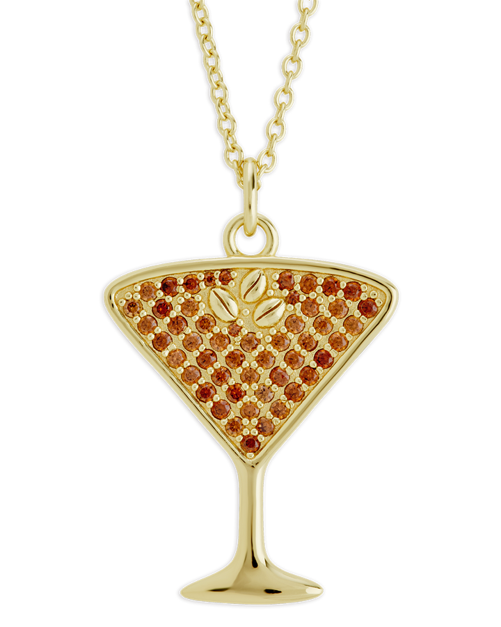 Pave CZ Espresso Martini Pendant