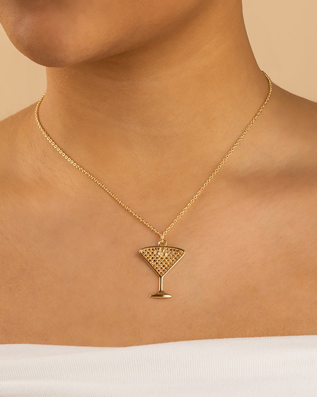 Pave CZ Espresso Martini Pendant - Sterling Forever