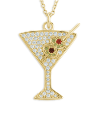 Pave CZ Dirty Martini Pendant - Sterling Forever