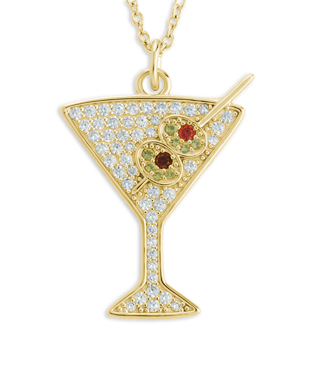 Pave CZ Dirty Martini Pendant - Sterling Forever