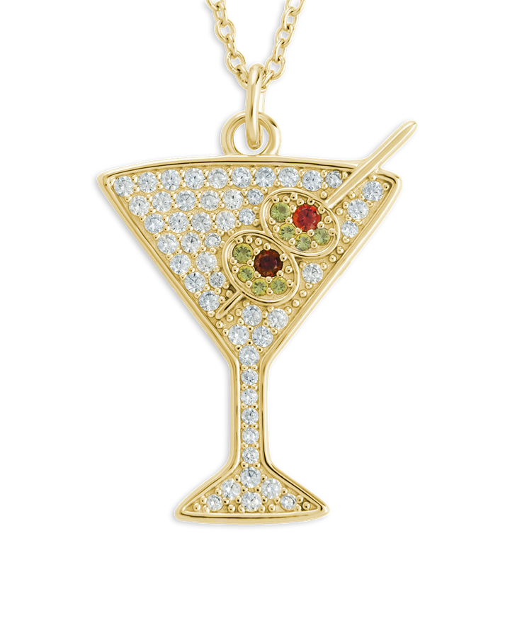 Pave CZ Dirty Martini Pendant