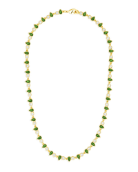Emerald Pear & Round Cut Bezel CZ Tennis Necklace - Sterling Forever
