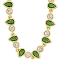 Emerald Pear & Round Cut Bezel CZ Tennis Necklace - Sterling Forever