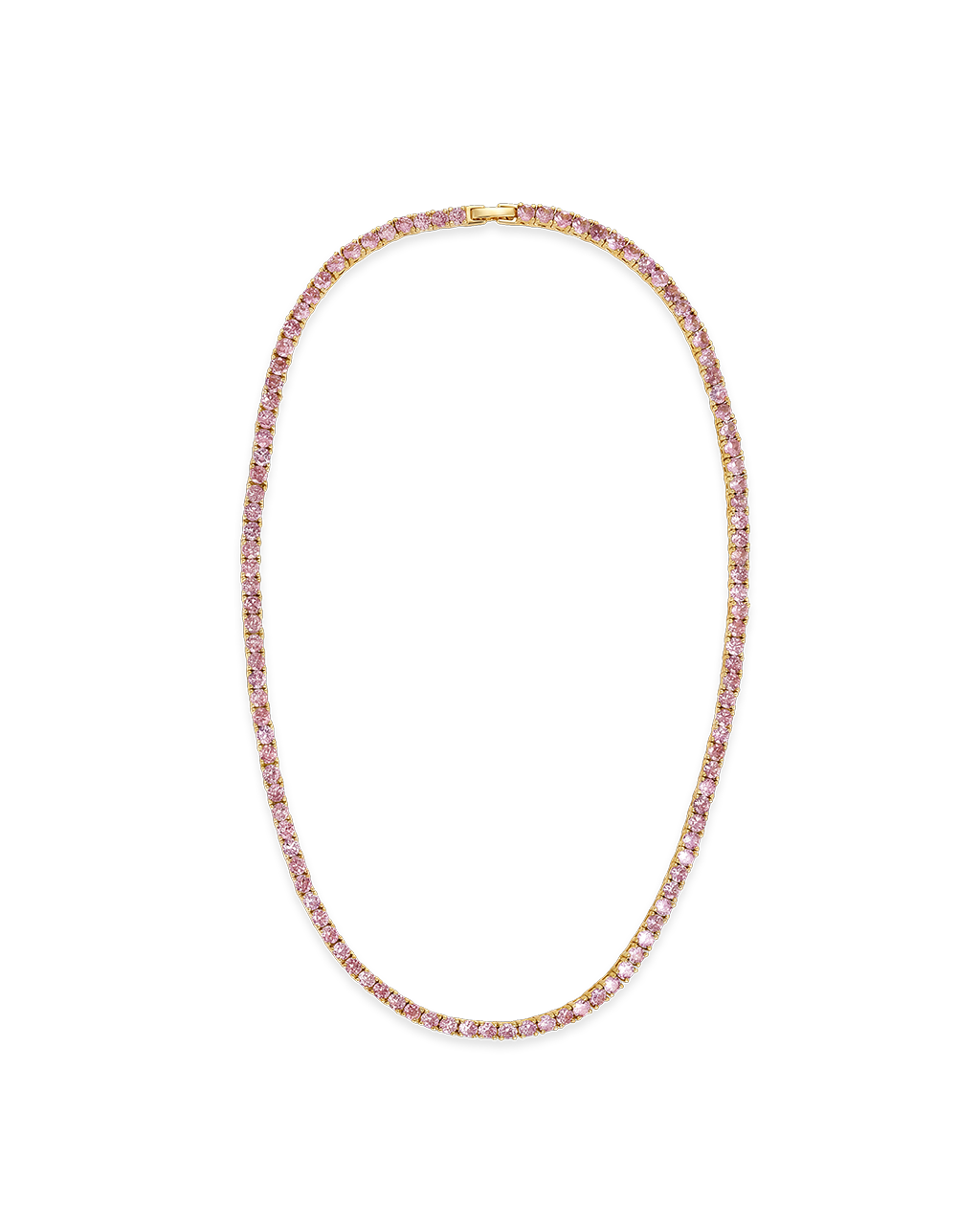 Lila Pink CZ Tennis Necklace