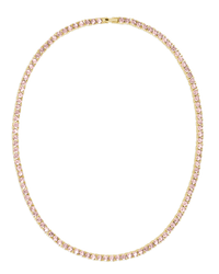 Lila Pink CZ Tennis Necklace