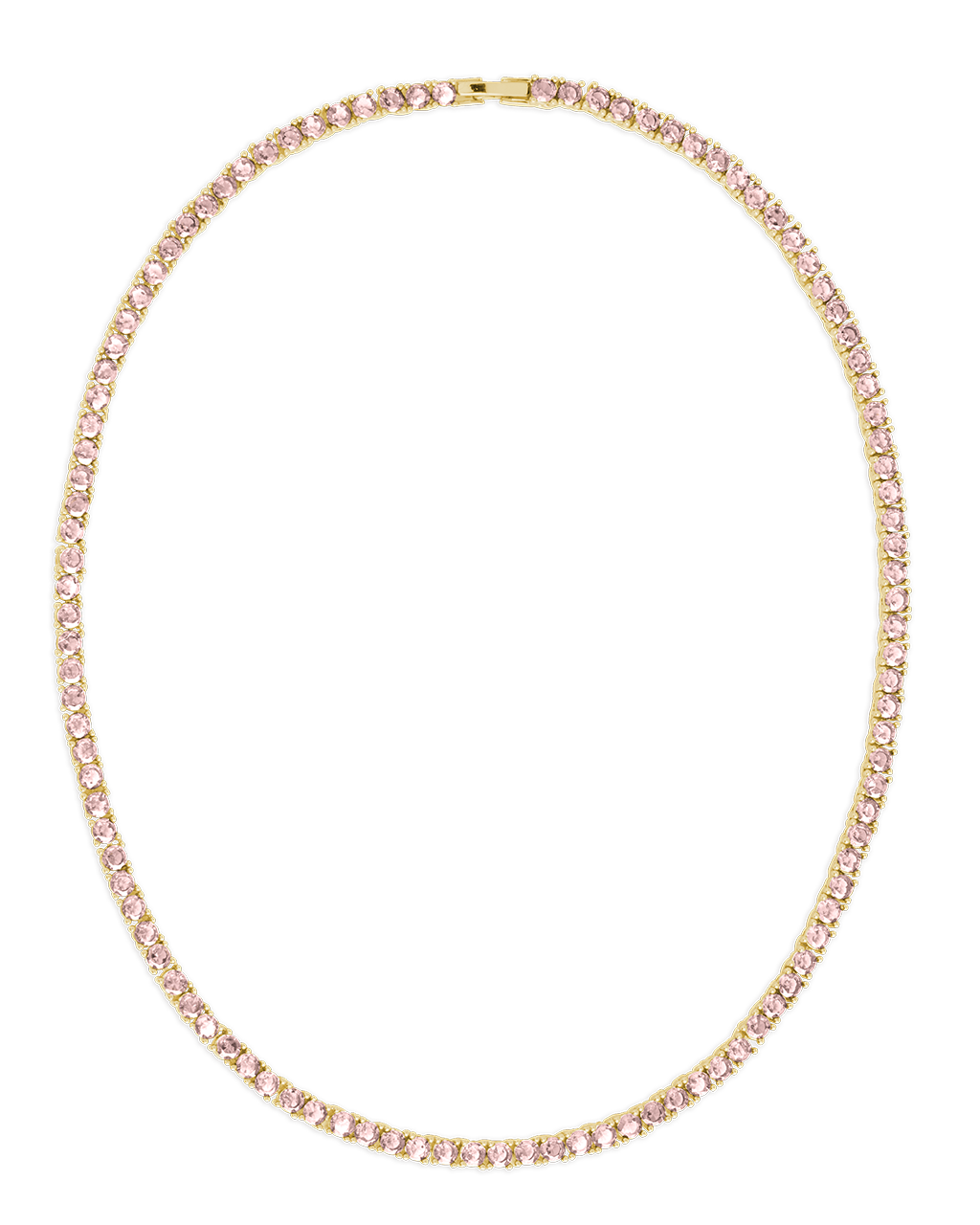 Lila Pink CZ Tennis Necklace