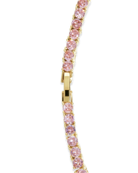 Lila Pink CZ Tennis Necklace