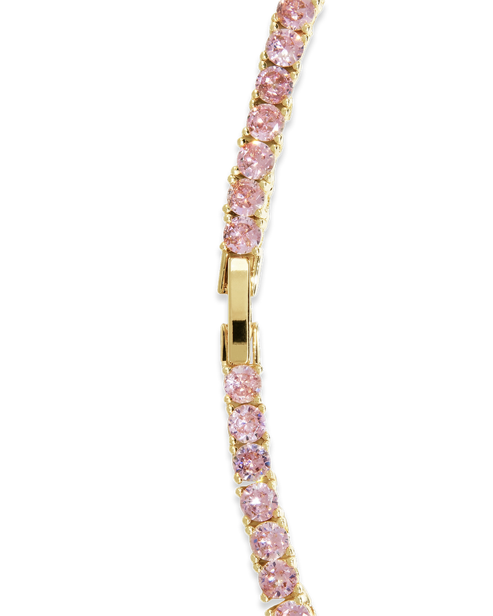 Lila Pink CZ Tennis Necklace