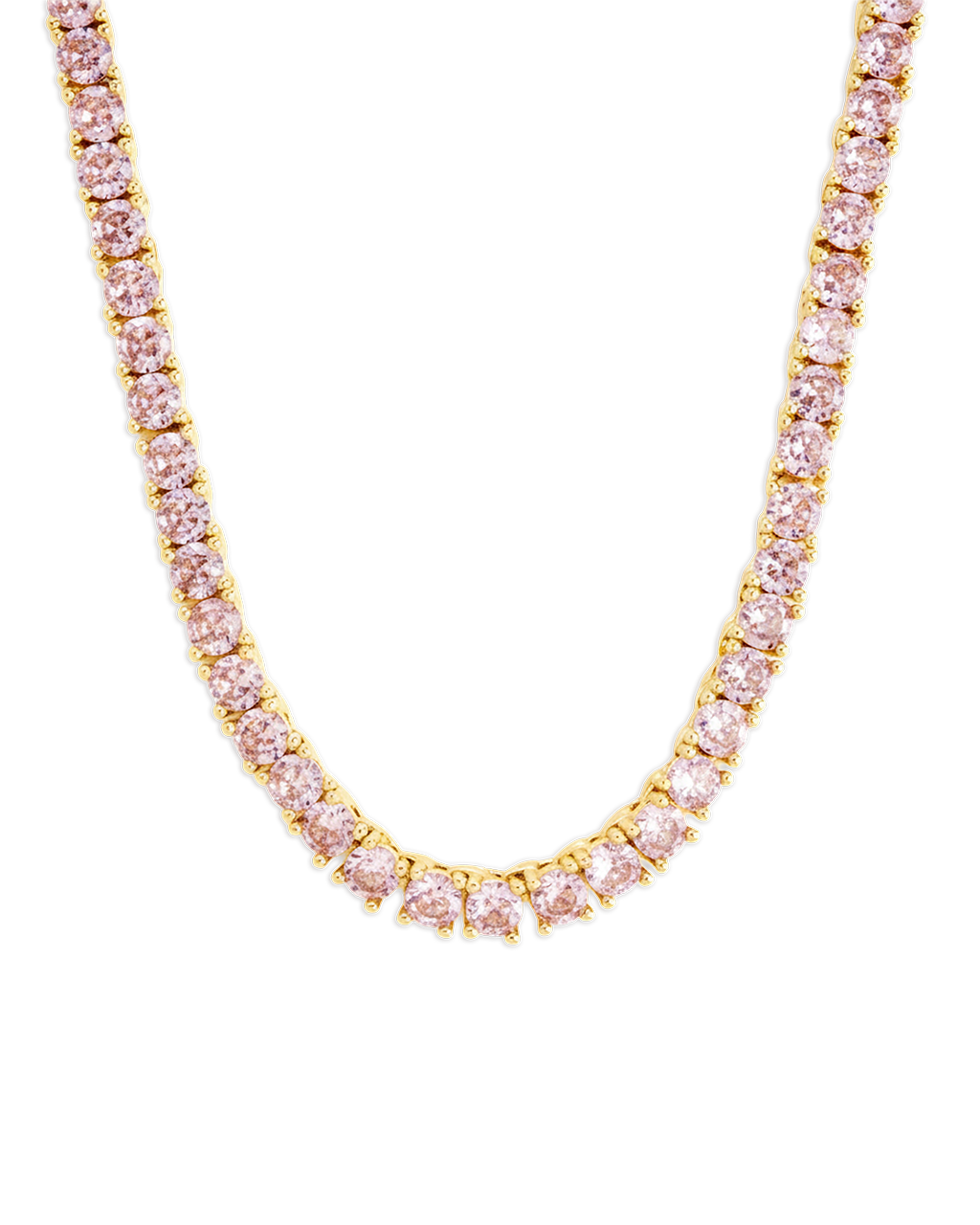 Lila Pink CZ Tennis Necklace