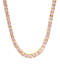 Lila Pink CZ Tennis Necklace