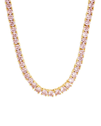 Lila Pink CZ Tennis Necklace