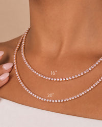 Lila Pink CZ Tennis Necklace