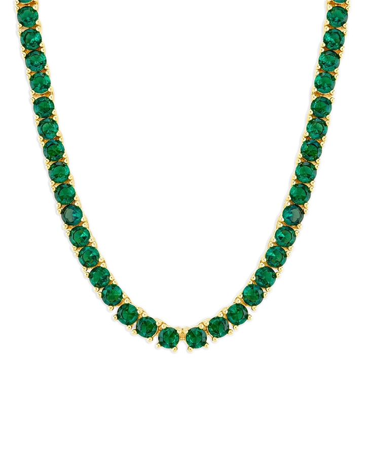 Laurie Emerald CZ Tennis Necklace