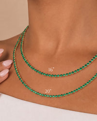Laurie Emerald CZ Tennis Necklace