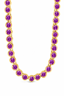 Helene Bezel Amethyst CZ Tennis Necklace