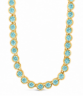 Helene Bezel Aquamarine CZ Tennis Necklace