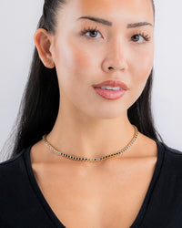 Helene Bezel Black CZ Tennis Necklace