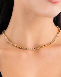 Helene Bezel Chocolate CZ Tennis Necklace