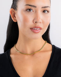 Helene Bezel Emerald CZ Tennis Necklace