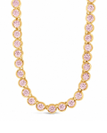 Helene Bezel Light Pink CZ Tennis Necklace