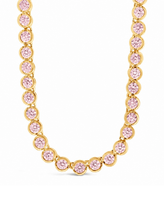 Helene Bezel Light Pink CZ Tennis Necklace