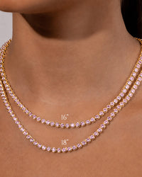 Helene Light Pink Tennis Necklace