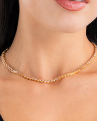 Helene Bezel Light Pink CZ Tennis Necklace