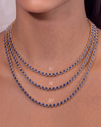 Helene Bezel Sapphire CZ Tennis Necklace