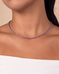 Cecil Amethyst CZ Tennis Necklace