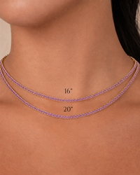 Cecil Amethyst CZ Tennis Necklace
