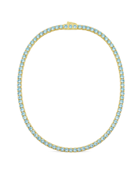 Cecil Aquamarine CZ Tennis Necklace