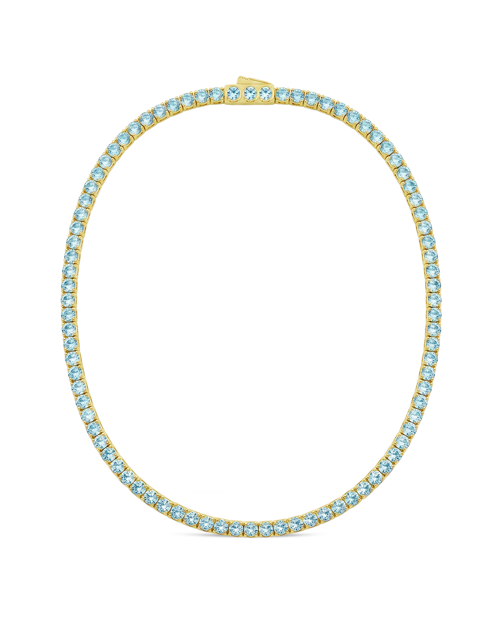 Cecil Aquamarine CZ Tennis Necklace