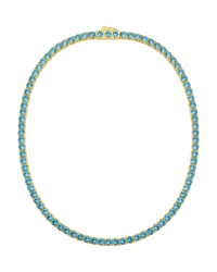 Cecil Aquamarine CZ Tennis Necklace