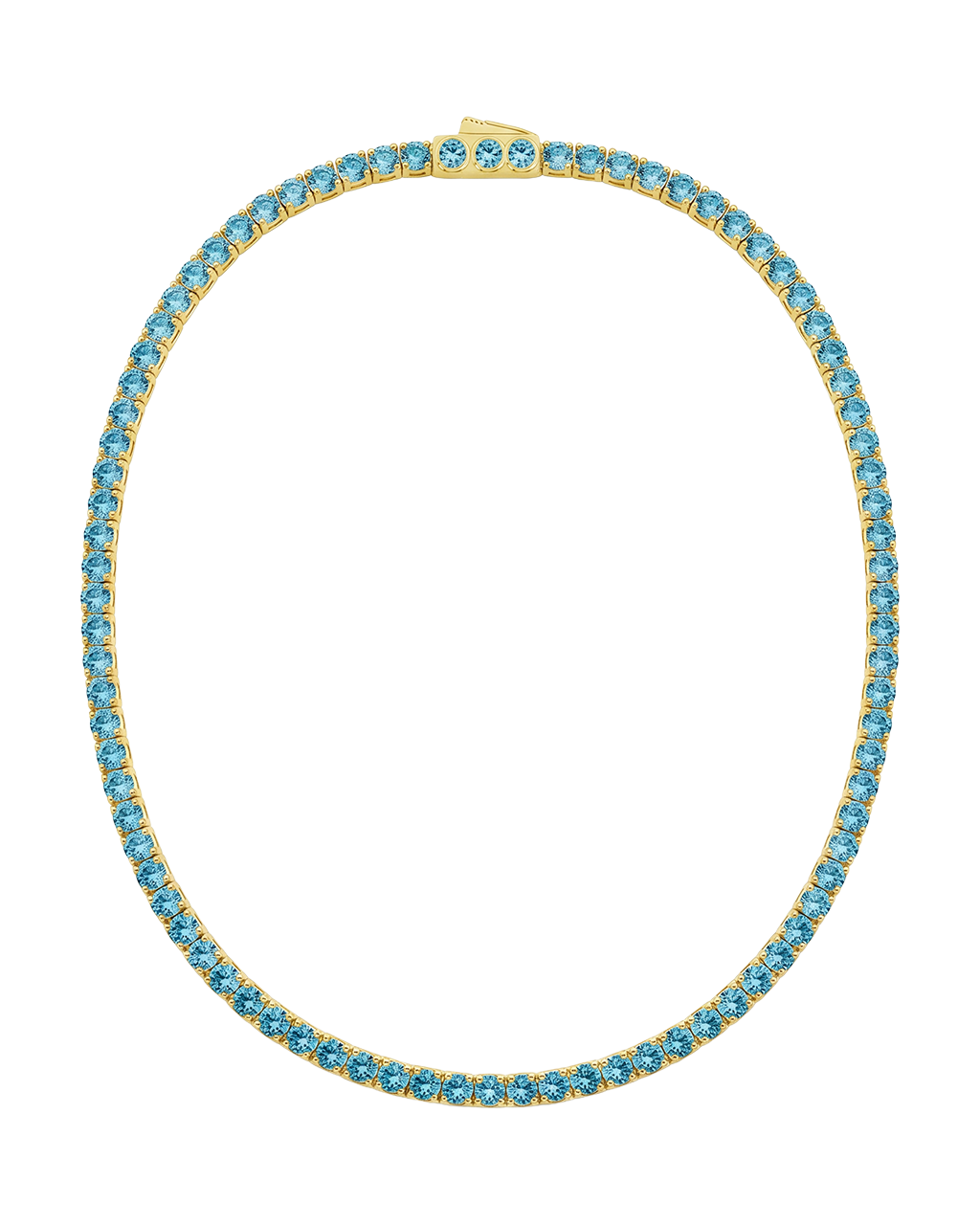 Cecil Aquamarine CZ Tennis Necklace