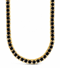 Cecil Black CZ Tennis Necklace