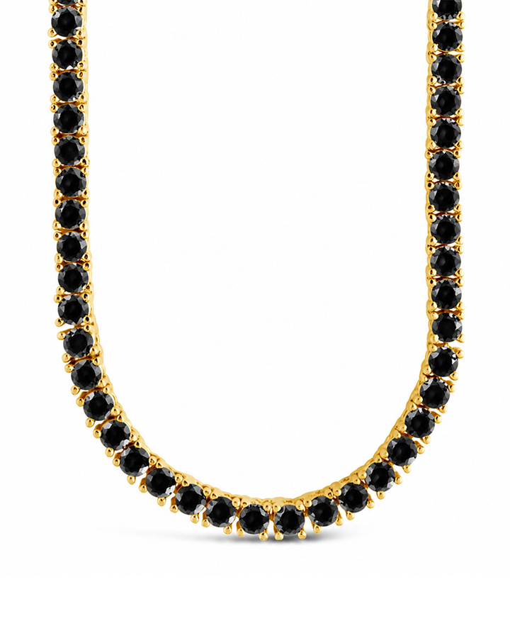 Cecil Black CZ Tennis Necklace