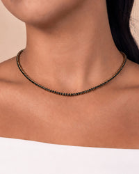 Cecil Black CZ Tennis Necklace