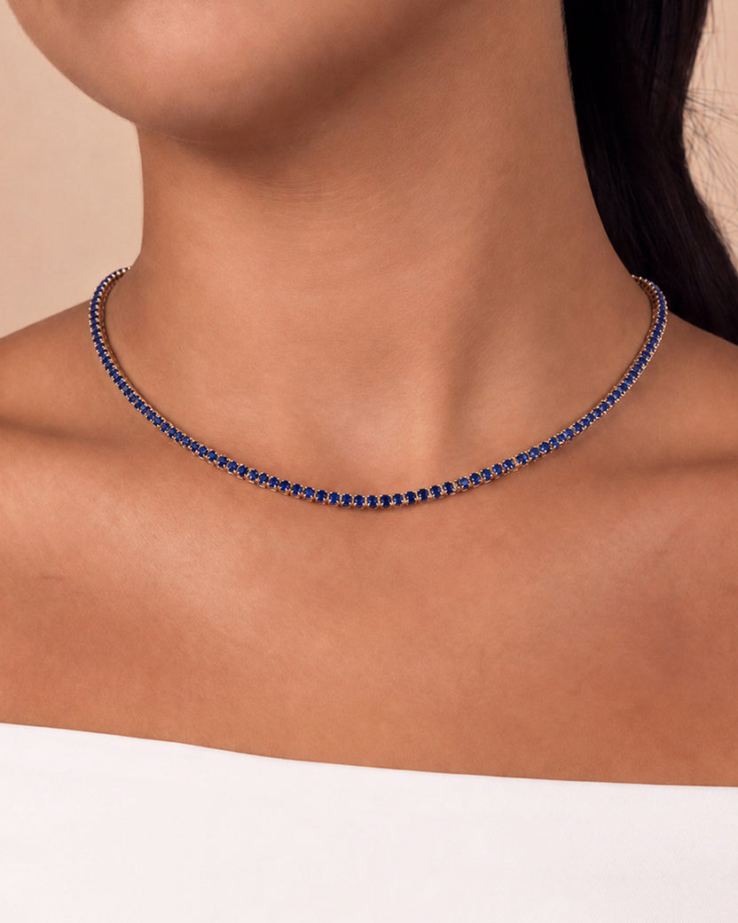 Cecil Sapphire CZ Tennis Necklace – Sterling Forever