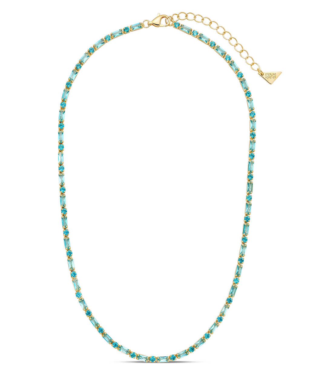 Georgia Aquamarine CZ Tennis Necklace