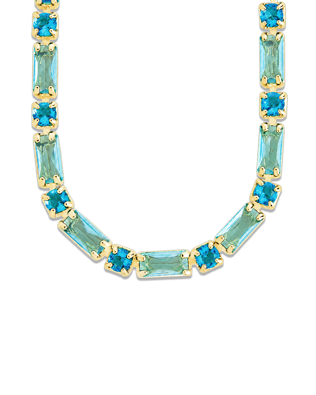 Georgia Aquamarine CZ Tennis Necklace