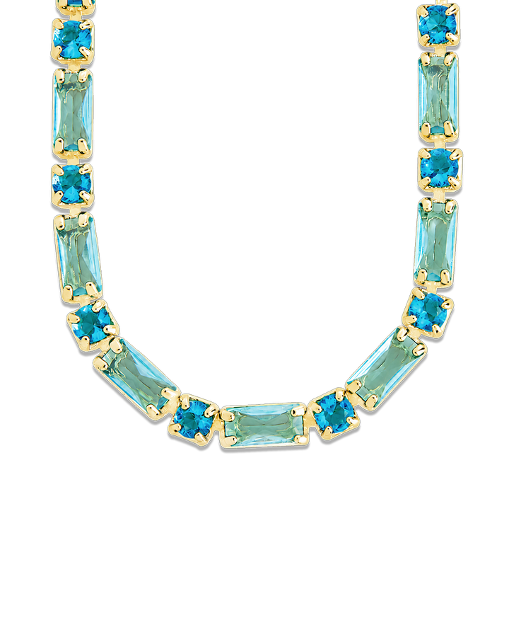 Georgia Aquamarine CZ Tennis Necklace