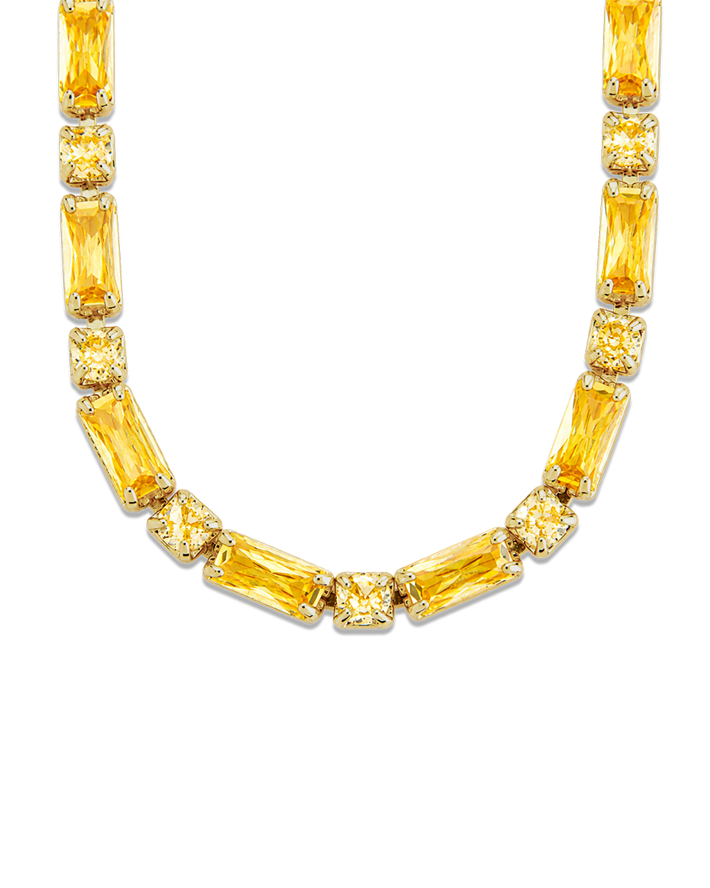 Georgia Canary CZ Tennis Necklace