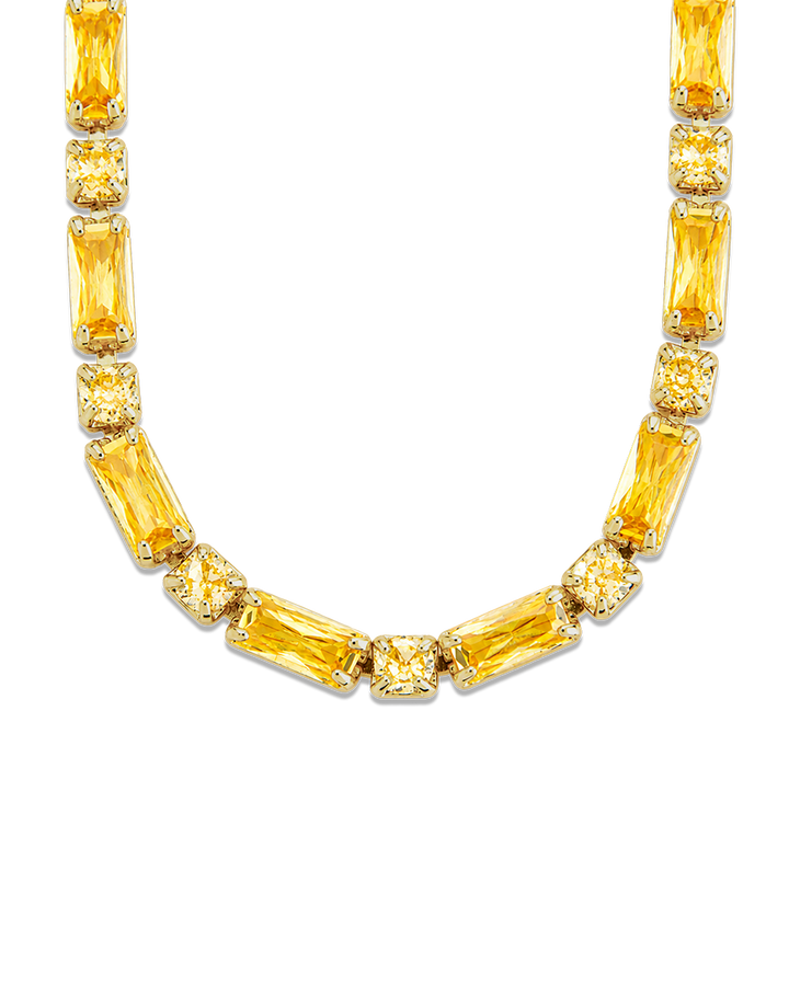 Georgia Canary CZ Tennis Necklace